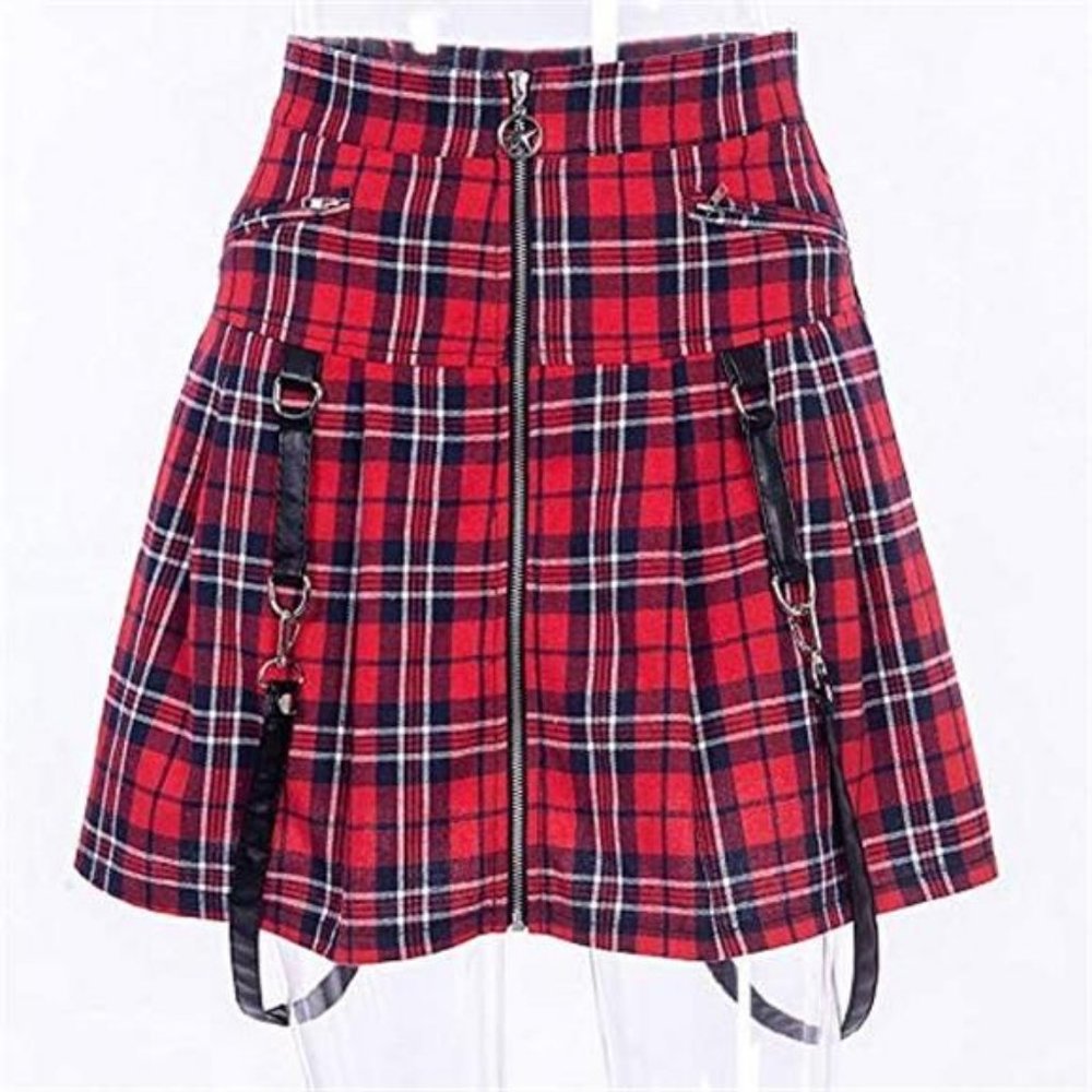 💋RESERVED: WOMEN’S HARAJUKU HIGH WAISTED PLEATED PLAID MINISKIRT!!! - Picture 4 of 8